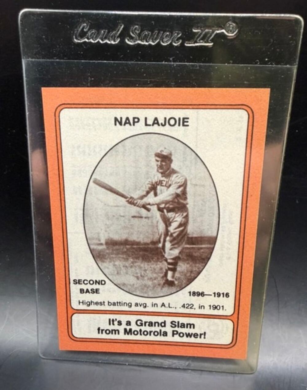 Rare 1976 Motorola Nap Lajoie Card Cleveland Napoleon Lajoie, Larry Lajoie HOF